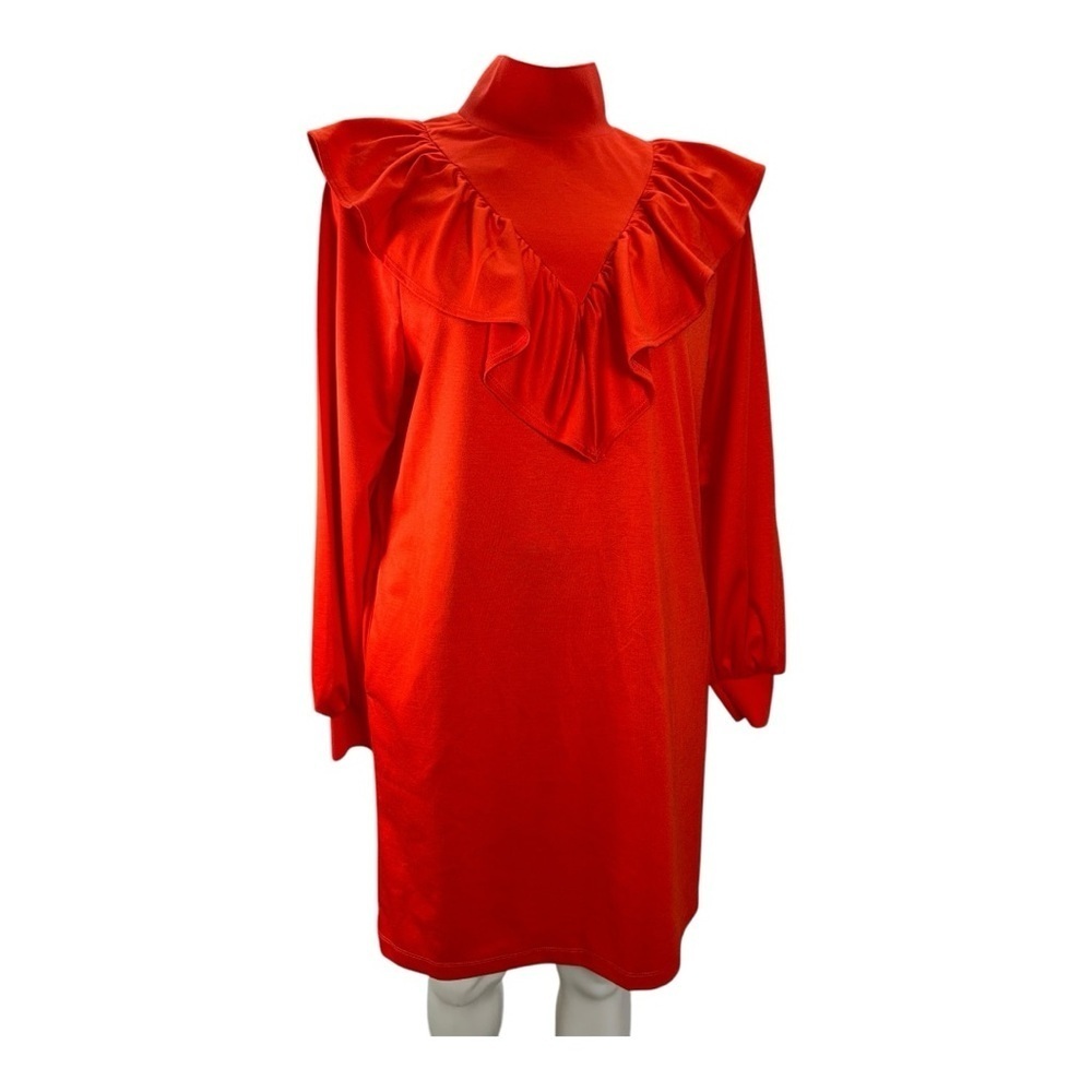 Who What Wear Fiery Red Long Sleeve Sheath Ruffle Dress
Size: Small - Picture 4 of 15